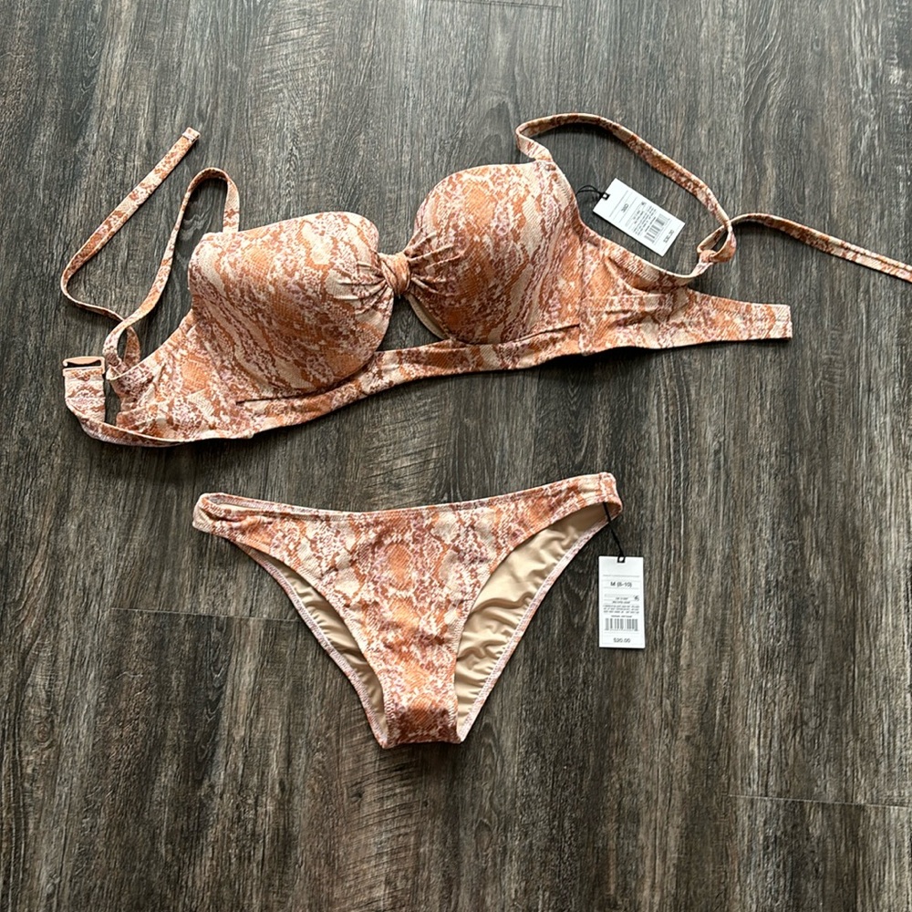 Shade and shore swim suit in bronze animal print 38D/M